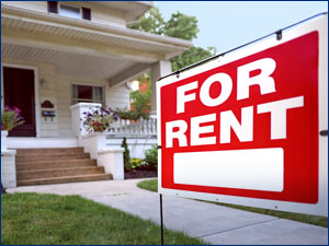 for rent sign in front of home