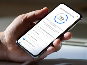 mobile phone on review account summary page