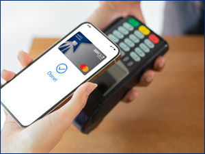 Phone with RBFCU Mastercard on it using tap to pay.