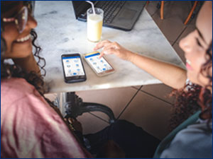 two people logged into the RBFCU mobile app