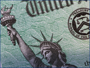 Image of a federal check