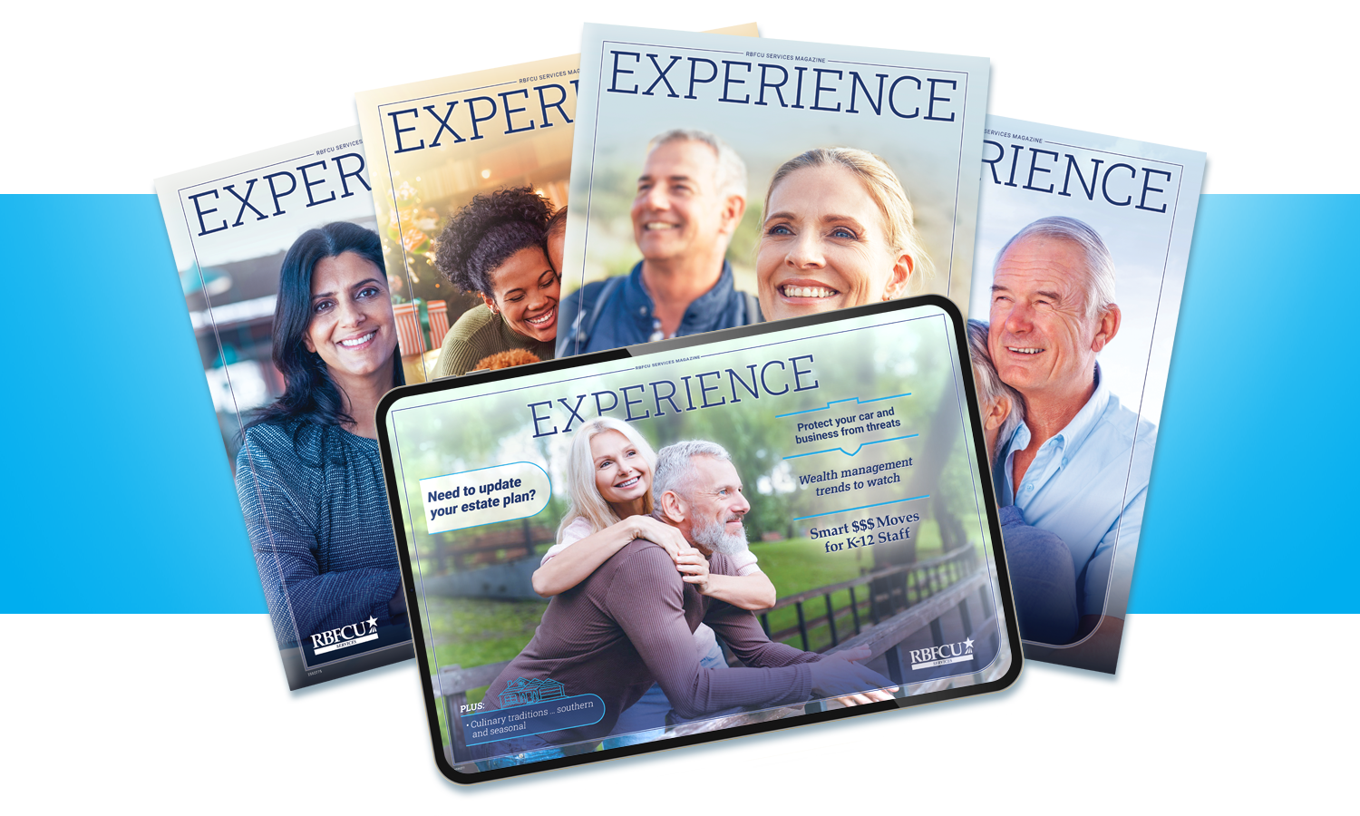 RBFCU Services Experience Magazine Covers