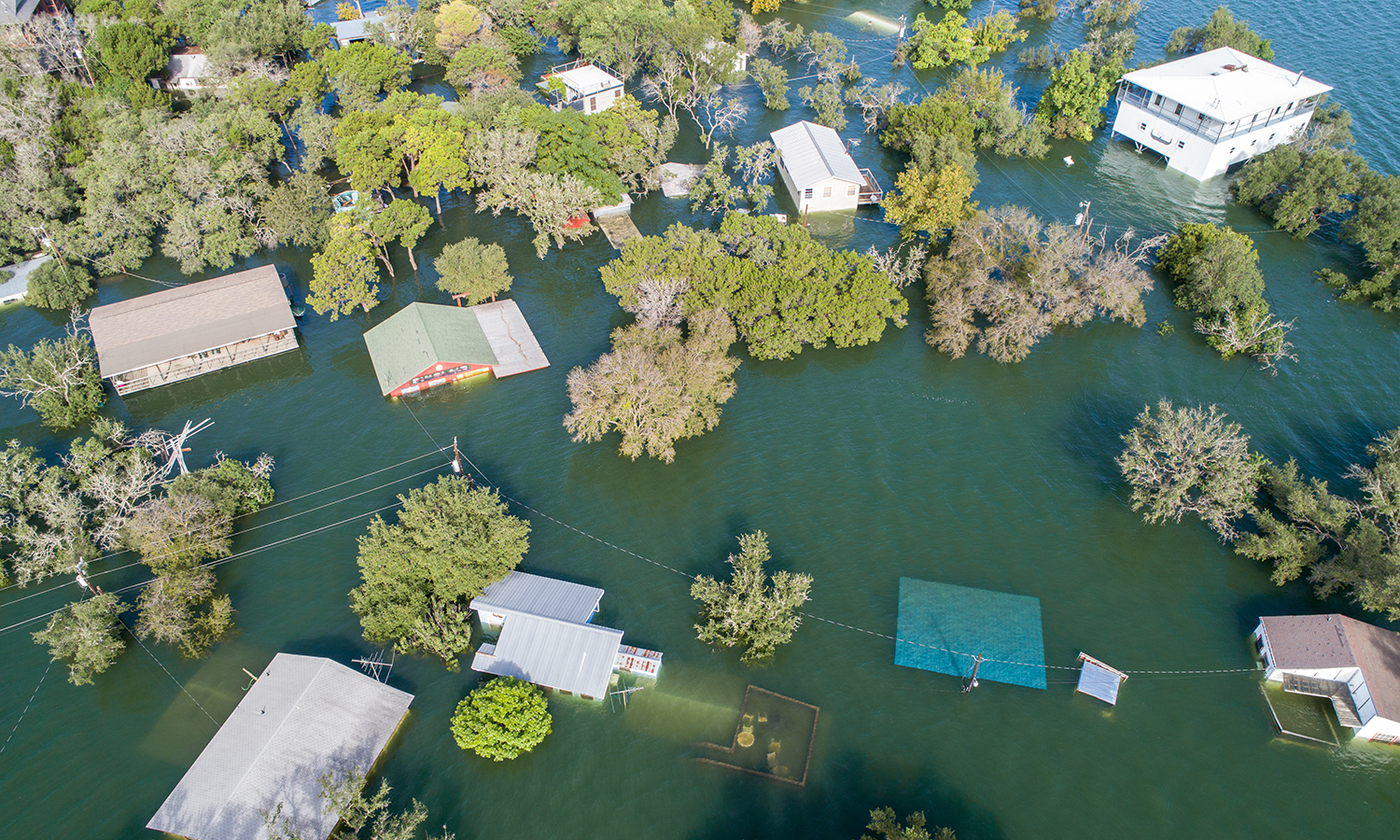Homes underwater in Austin, Texas