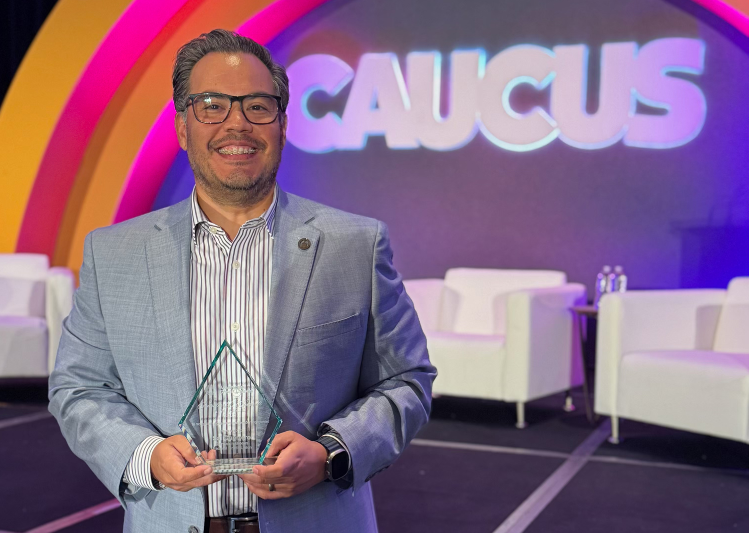 Randolph-Brooks Federal Credit Union’s Salvador “Sal” Guerrero receives the inaugural Franklin D. Roosevelt Award by America’s Credit Unions on Tuesday, Sept. 9, 2025, in Washington, D.C.
